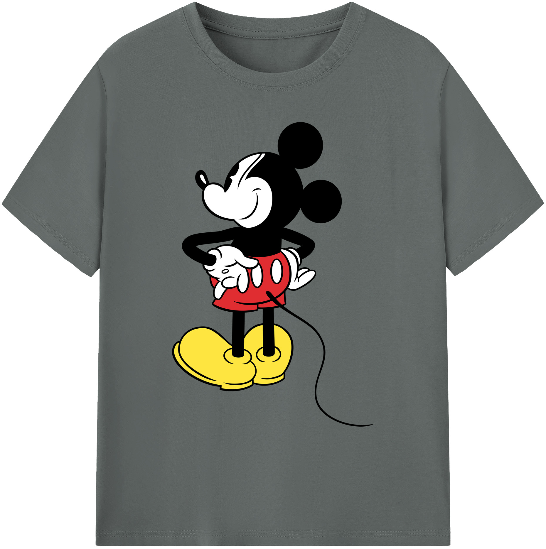ミッキーマウス Mickey Mouse 綿100％ メンズ半袖Tシャツ｜肌触りやわらか＆通気性